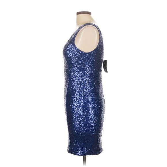 Fashion Nova Blue Sequin Cocktail Dress - Picture 4 of 7